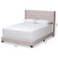 Baxton Studio Brady King Upholstered Bed in Beige, , large