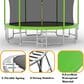HOMLUX 15" Outdoor Trampoline Sports in Green, , large