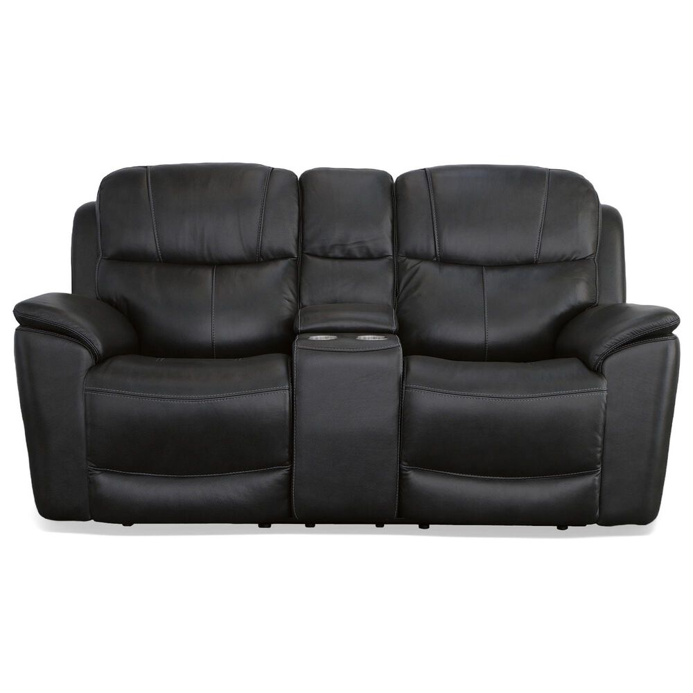 Flexsteel Crew 3-Piece Power Reclining Living Room Set in Raven Black, , large