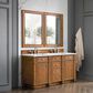 James Martin Vanities Bristol 60" Double Bathroom Vanity in Saddle Brown with 3 cm Ethereal Noctis Quartz Top and Rectangular Sinks, , large