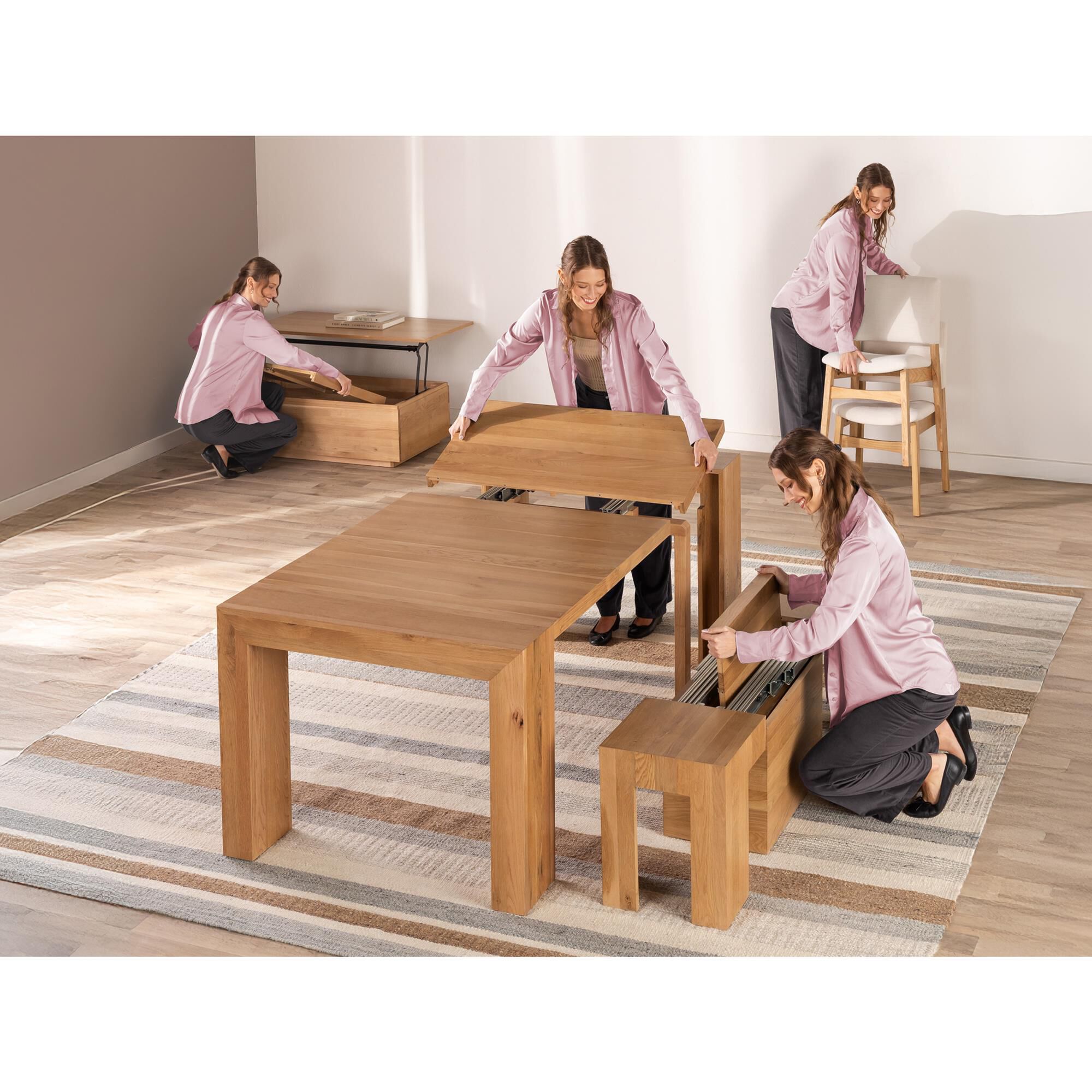 Transformer Table Dining Table in Scandinavian Oak - Table Only