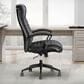 Simeon Collection Leather Desk Chair in Smooth Black, , large