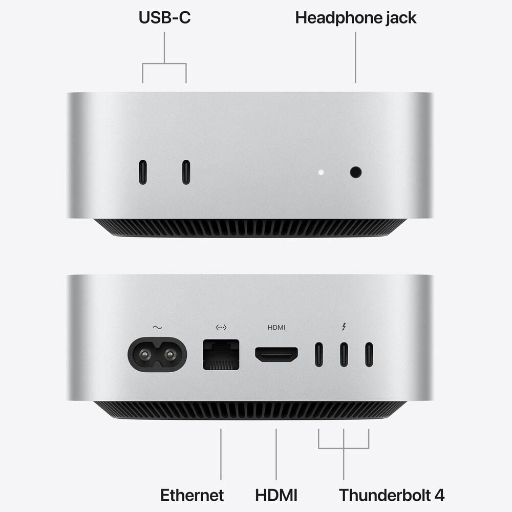 Apple Mac Mini | Apple M6 Chip - 12-core CPU and 12-core GPU - 24GB RAM - 2.5 Gigabit Ethernet -256GB SSD in Silver, , large