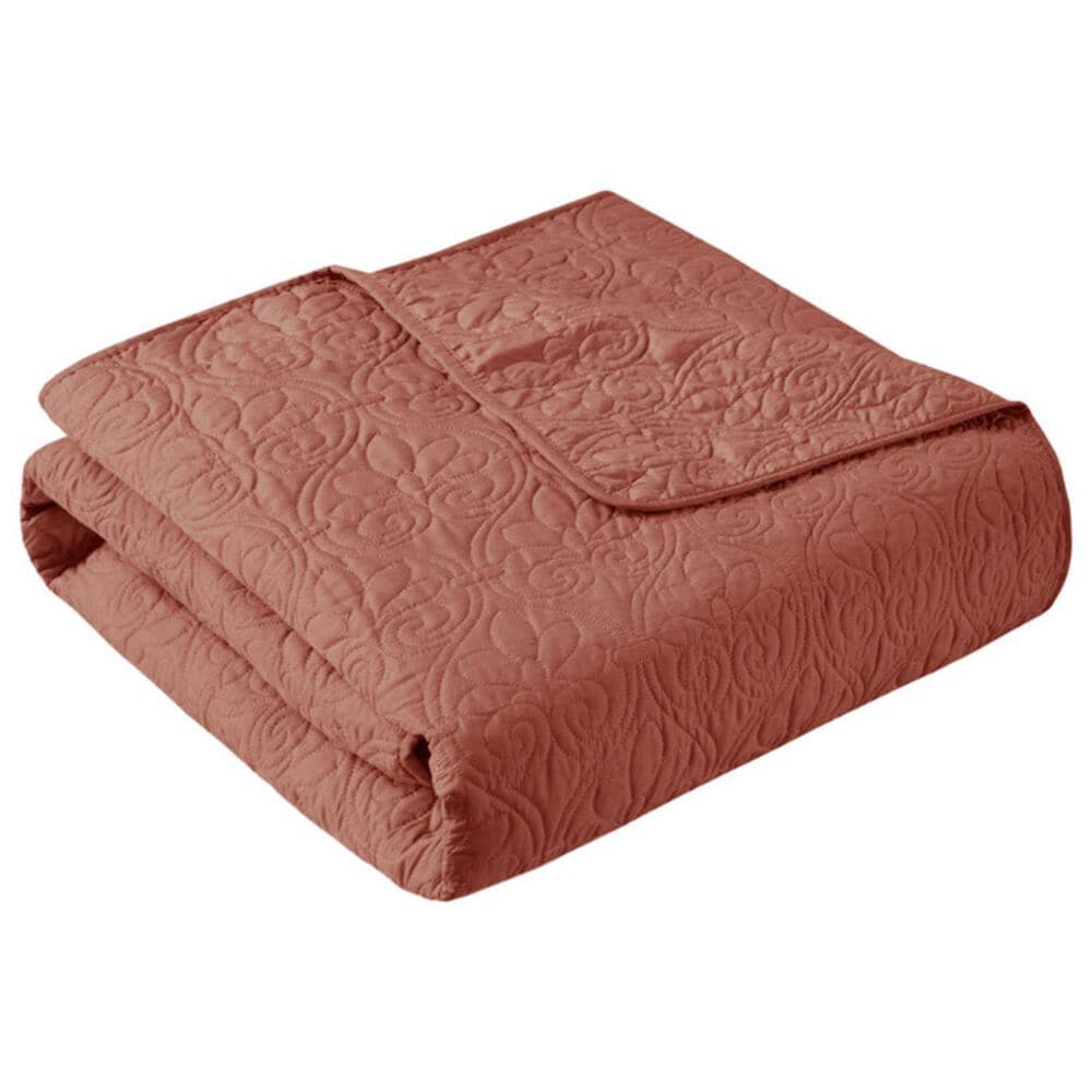 Hampton Park Quebec 3-Piece Full/Queen Quilt Set in Clay Red, , large
