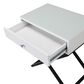 HOMLUX 1-Drawer Nightstand with Cross Base in White and Black, , large