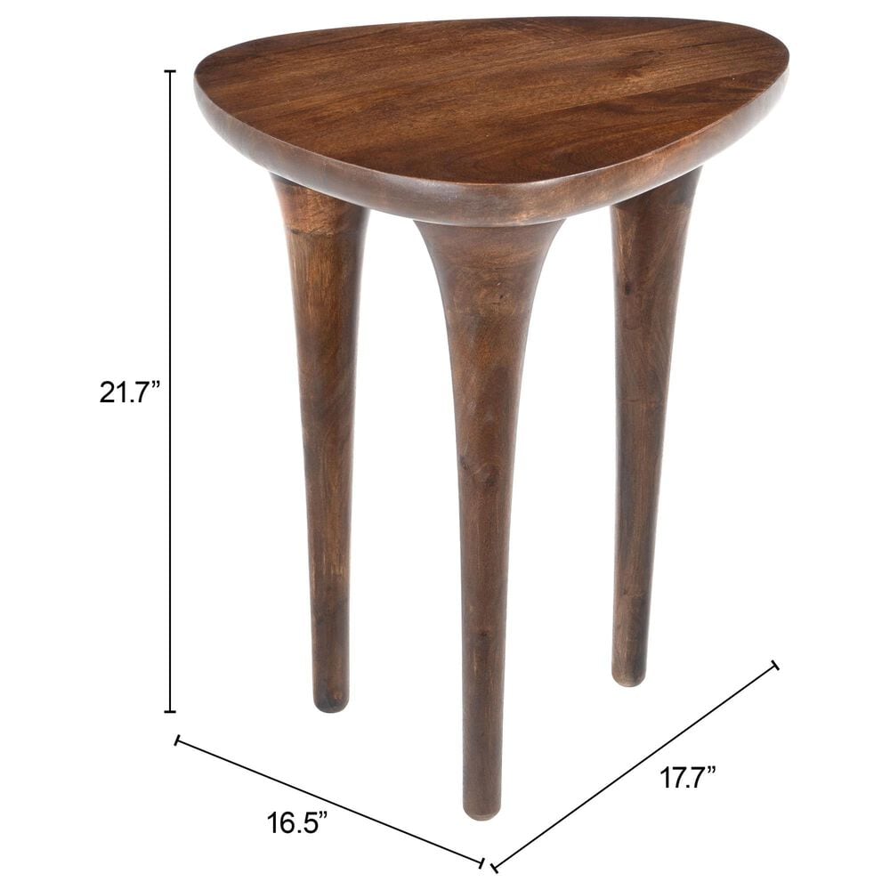 Zuo Modern Spiker Side Table in Walnut, , large