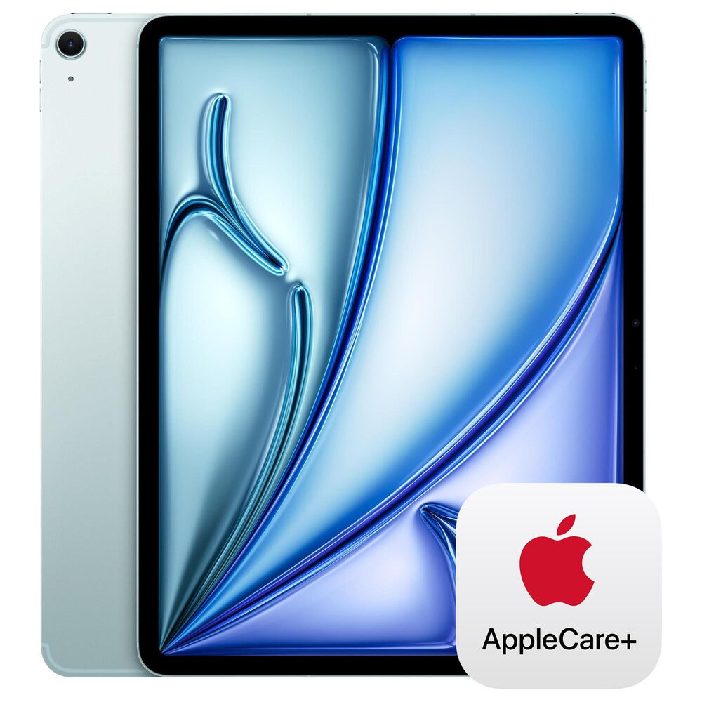 Apple 13" iPad Air | Apple M4 Chip - Wi-Fi + Cellular 128GB in Blue (Latest Model) and 2-Year AppleCare+, , large