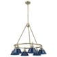 Golden Lighting Orwell 6-Light Chandelier with Matte Navy Shade in Aged Brass, , large