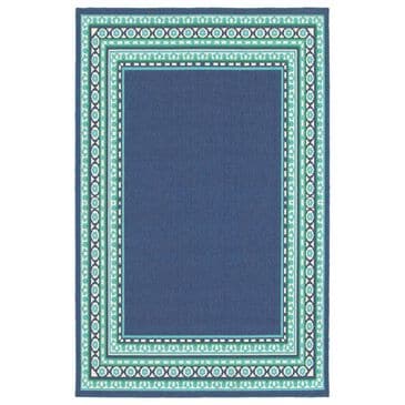 Oriental Weavers Meridian Navy and Green 6"7" x 9"6" Indoor/Outdoor Area Rug, , large
