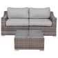 Hearth and Haven 2-piece Outdoor Wicker Conversation Set with Loveseat in Gray, , large