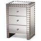 Baxton Studio Azura Mirrored End Table in Silver, , large