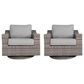Hearth and Haven Outdoor Wicker Swivel Chair with Luxurious Cushions in Grey (Set of 2), , large