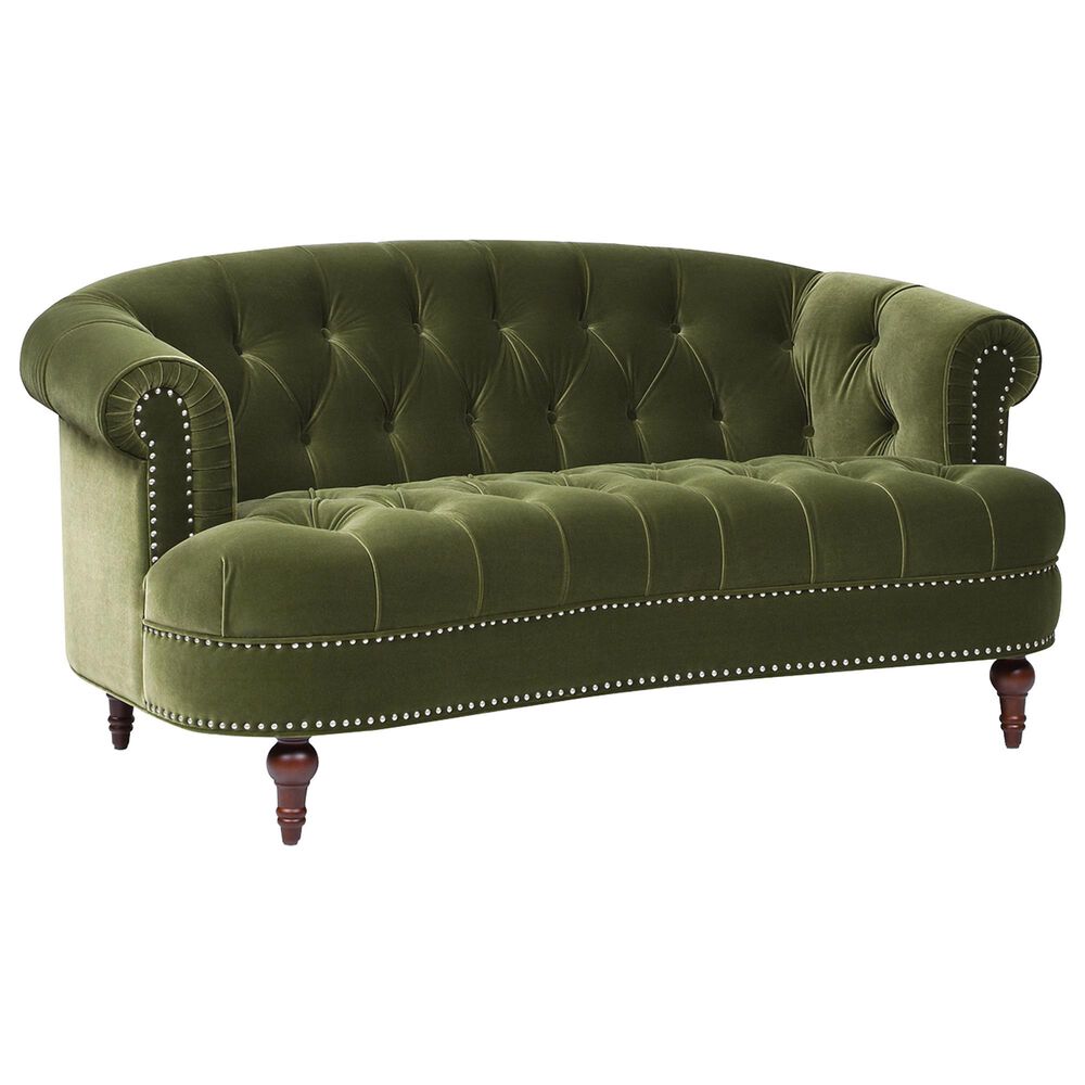 Jennifer Taylor Home La Rosa Stationary Loveseat in Olive Green Velvet, , large