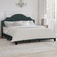 Richlands Furniture Cynthia King Panel Bed with Green Upholstery in Black, , large