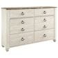 Ashley Willowton 6 Drawer Dresser in White Washed Finish, , large