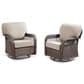 Hearth and Haven Outdoor Swivel Glider Chair with Beige Cushion in Brown (Set of 2), , large