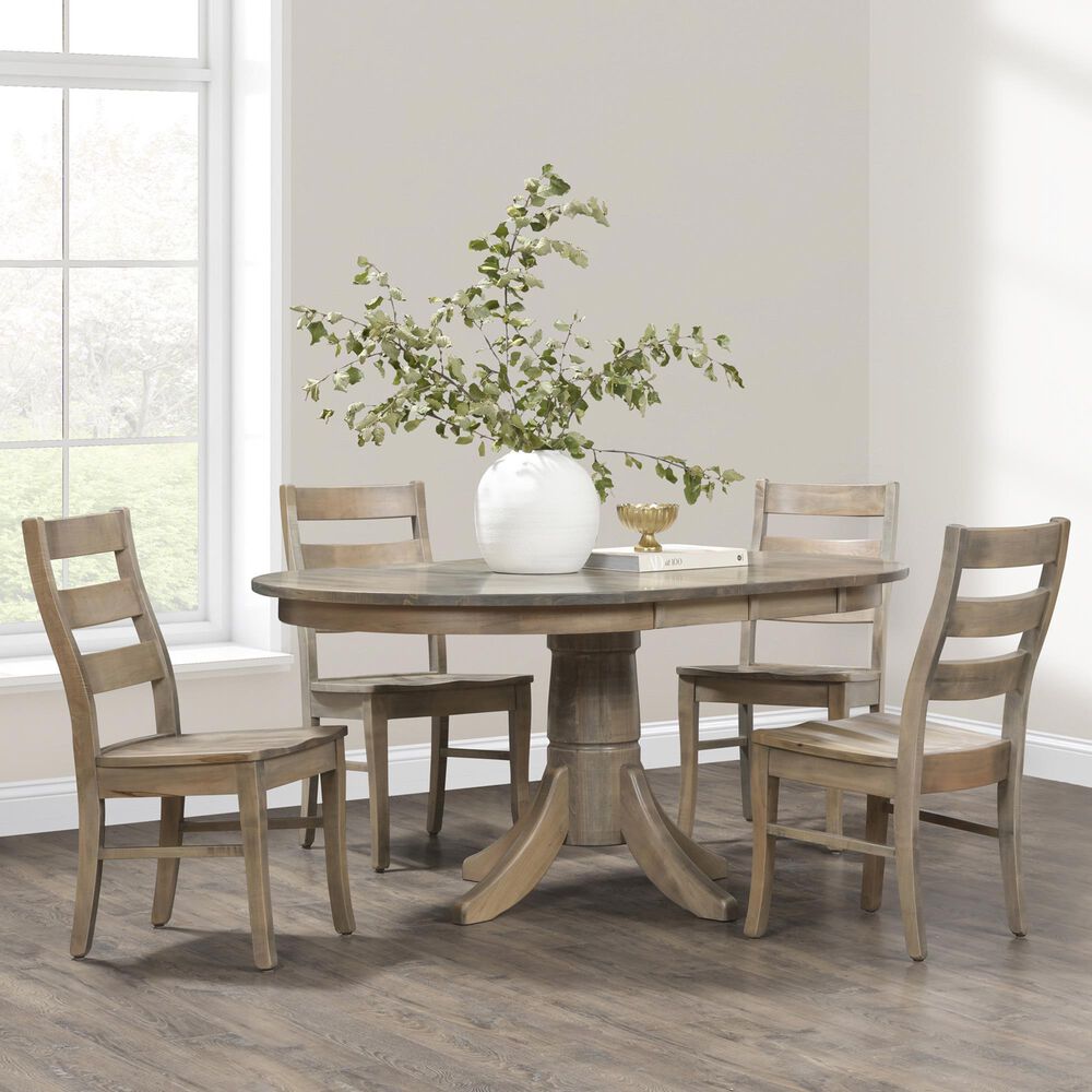 Trailway LLC Happiness 5-Piece Dining Set with Ladder Back Chairs in Overtime, , large