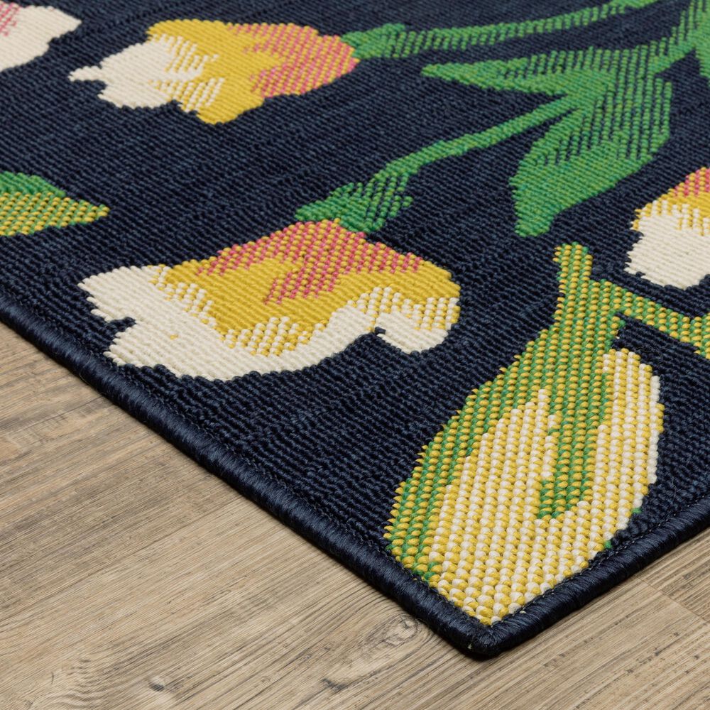 Oriental Weavers Havana HAV12 Navy and Multicolor 3'3" x 5' Indoor/Outdoor Area Rug, , large