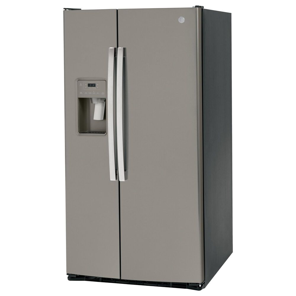 GE Appliances 25.3 Cu. Ft. Side by Side Refrigerator with External Dispenser in Fingerprint Resistant Slate, , large