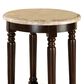 Furniture of America Goncalves End Table with Ivory Marble Top in Dark Cherry, , large