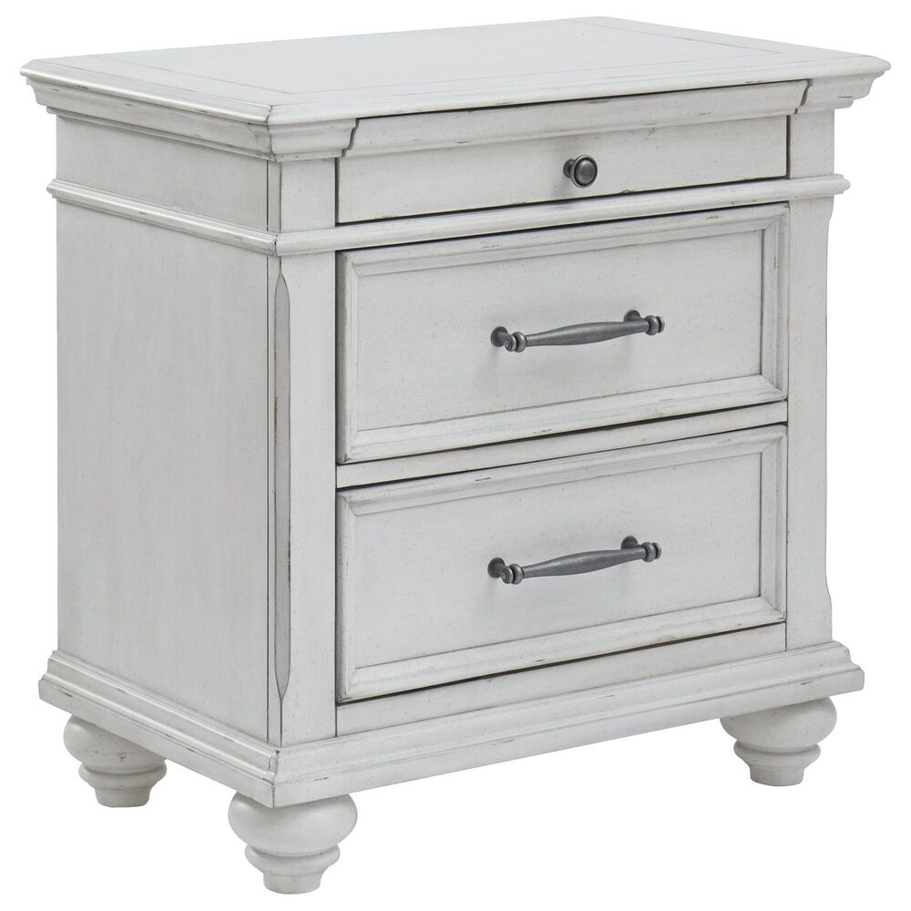 Ashley Kanwyn 3-Piece Queen Panel Bed Set with Storage Bench in Whitewash, , large