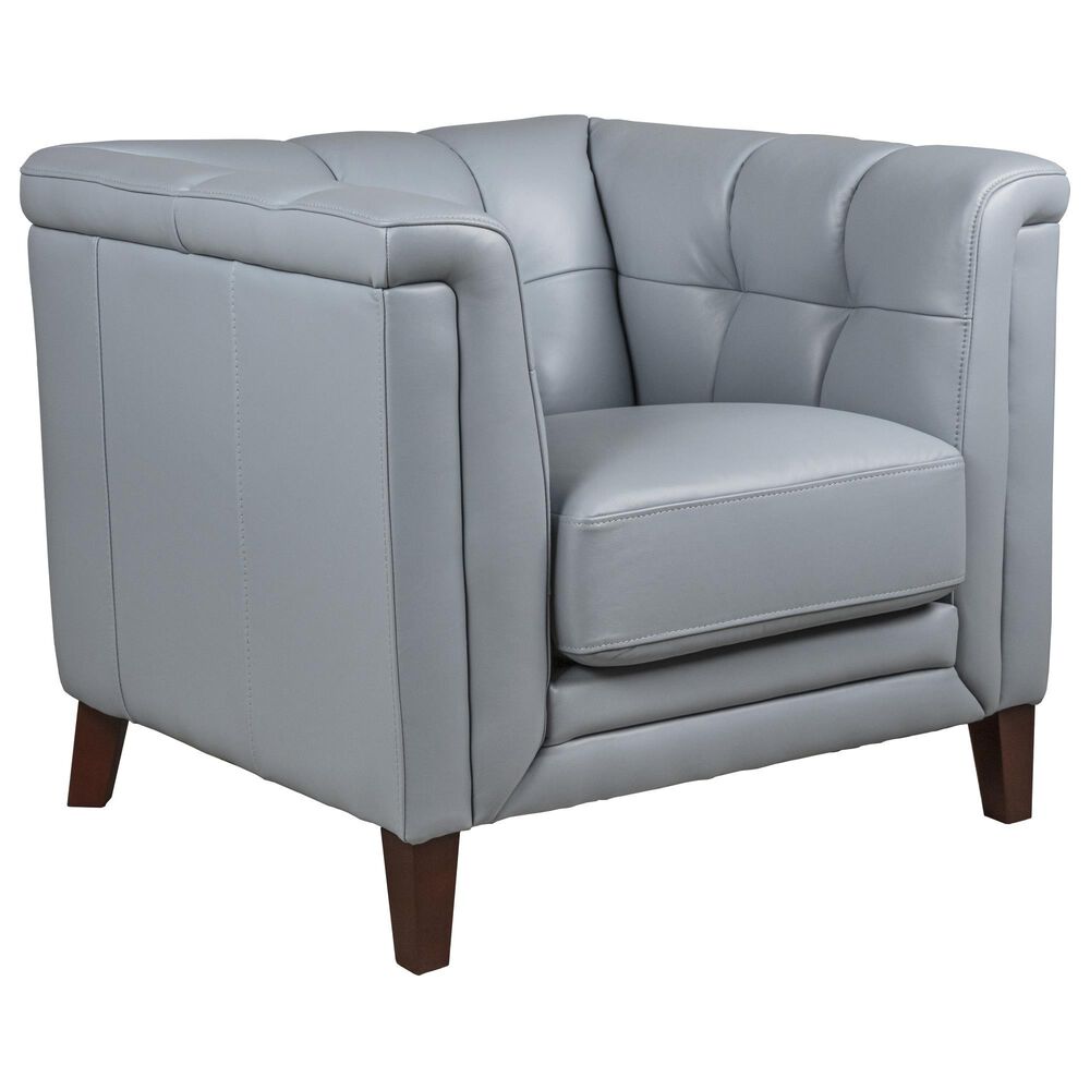 Hydeline Arvo Leather Accent Chair in Spa Blue, , large