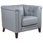 Hydeline Arvo Leather Accent Chair in Spa Blue, , large