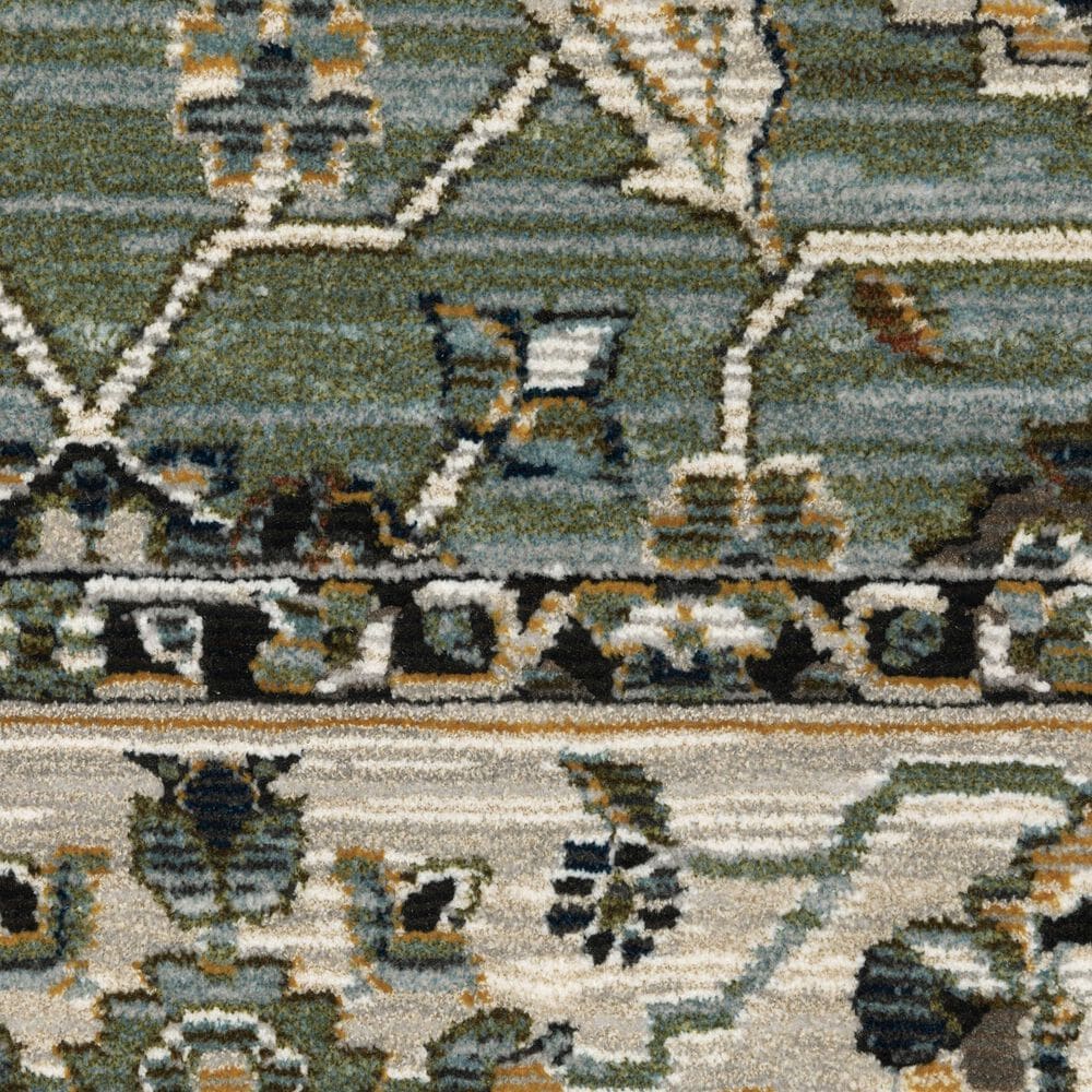 Oriental Weavers Keira KEI07 Blue and Green 2&#39;3&quot; x 7&#39;6&quot; Runner, , large