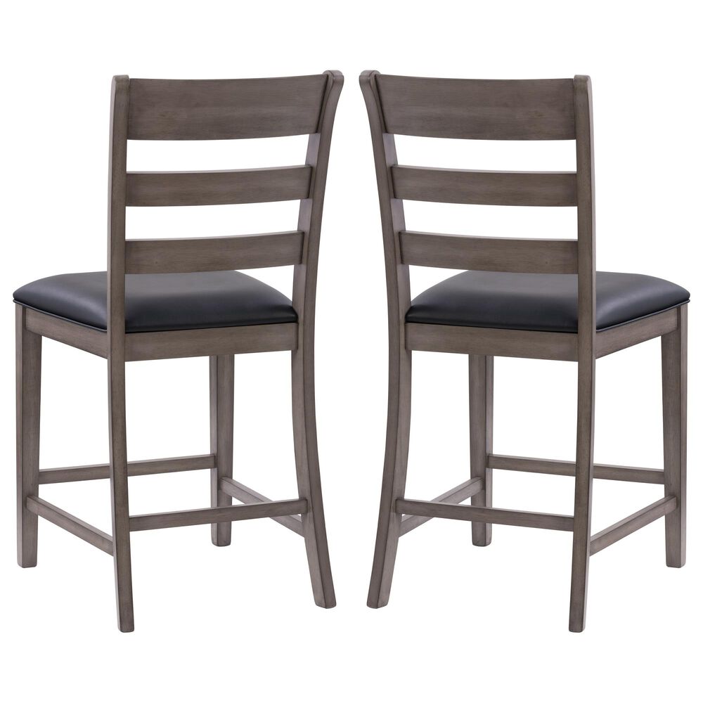 CorLiving New York Counter Height Chair in Washed Grey/Black &#40;Set of 2&#41;, , large