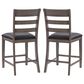 CorLiving New York Counter Height Chair in Washed Grey/Black (Set of 2), , large