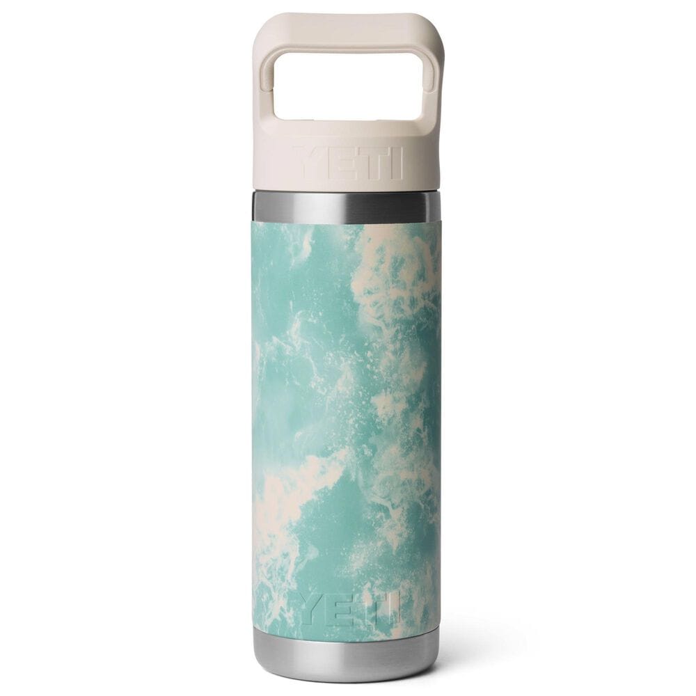 YETI Rambler 18 Oz Water Bottle with Color-Matched Straw Cap in Sea View, , large