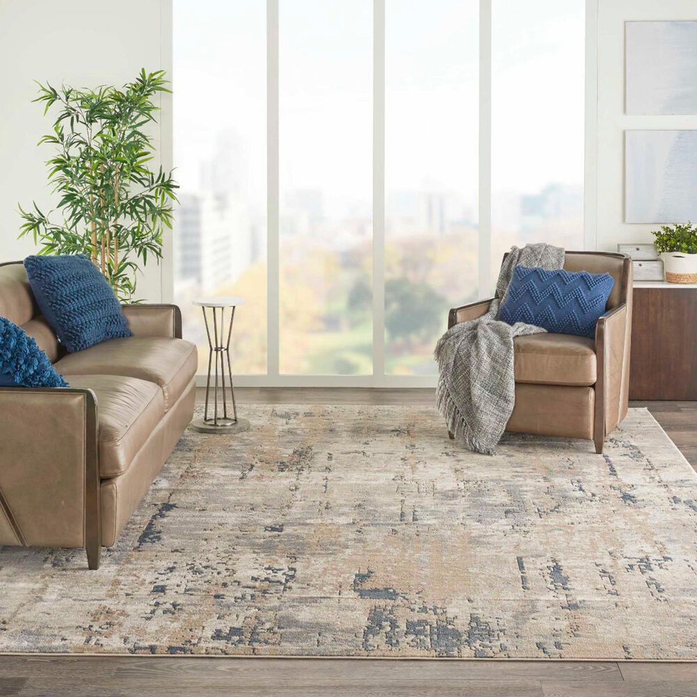 Nourison Quarry QUA01 10&#39; x 14&#39; Beige and Grey Area Rug, , large