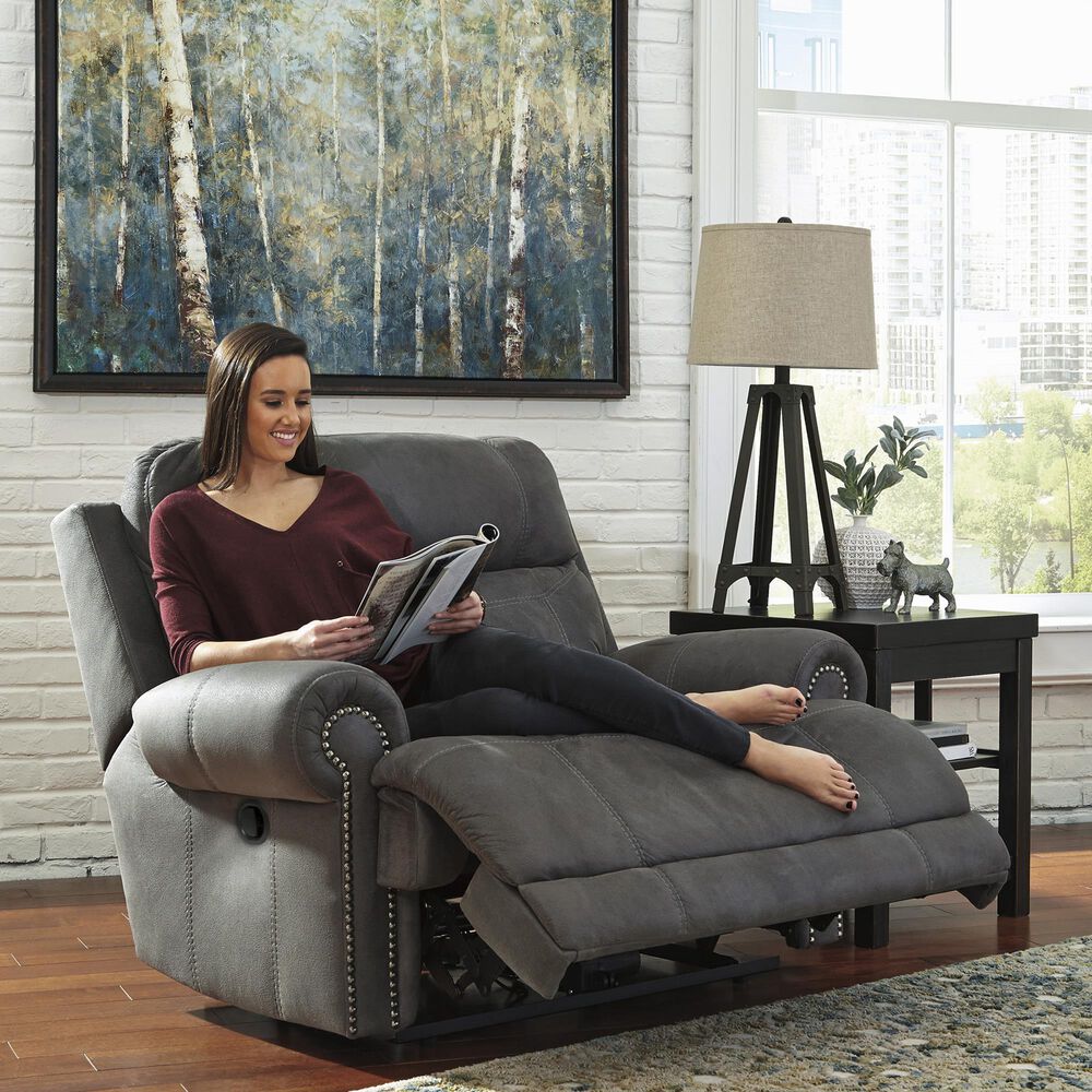 Ashley Austere Manual Wall Recliner in Gray, , large
