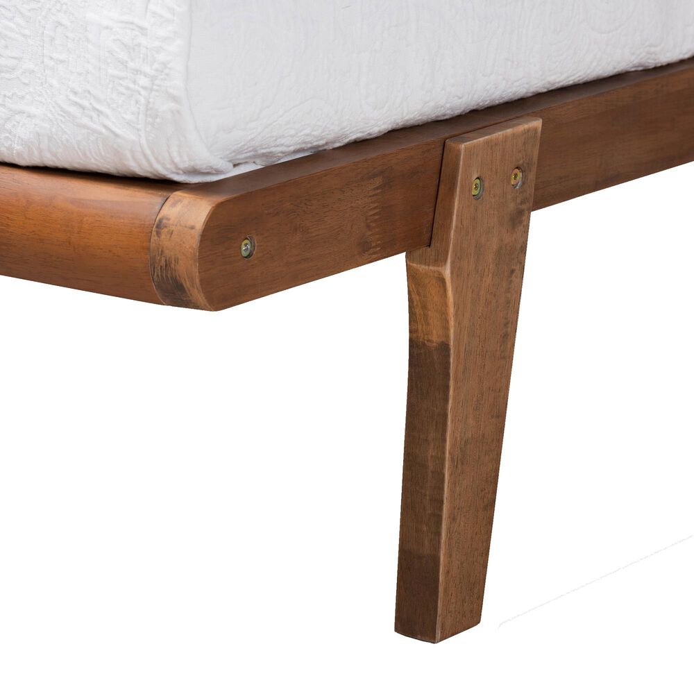 Baxton Studio Kaia Twin Platform Bed Frame in Walnut Brown, , large