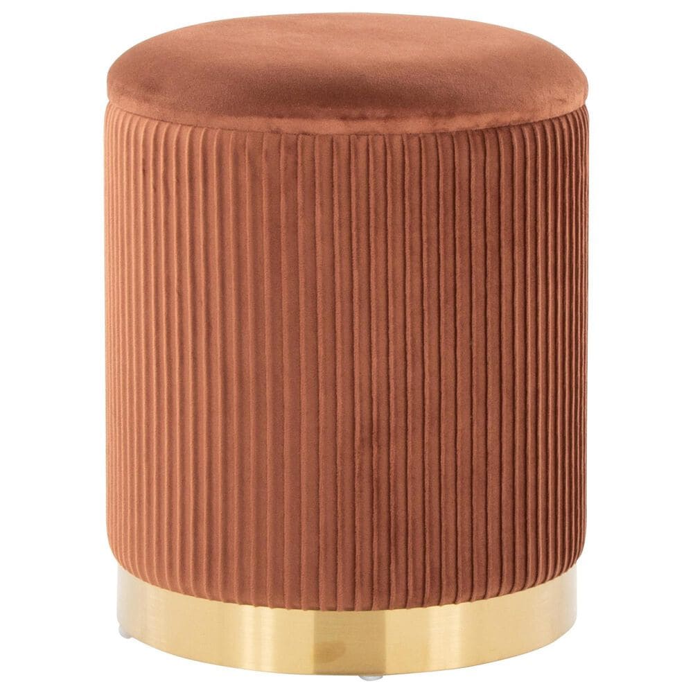 Lumisource Marla 2-Piece Nesting Pleated Ottoman Set in Light Brown, , large