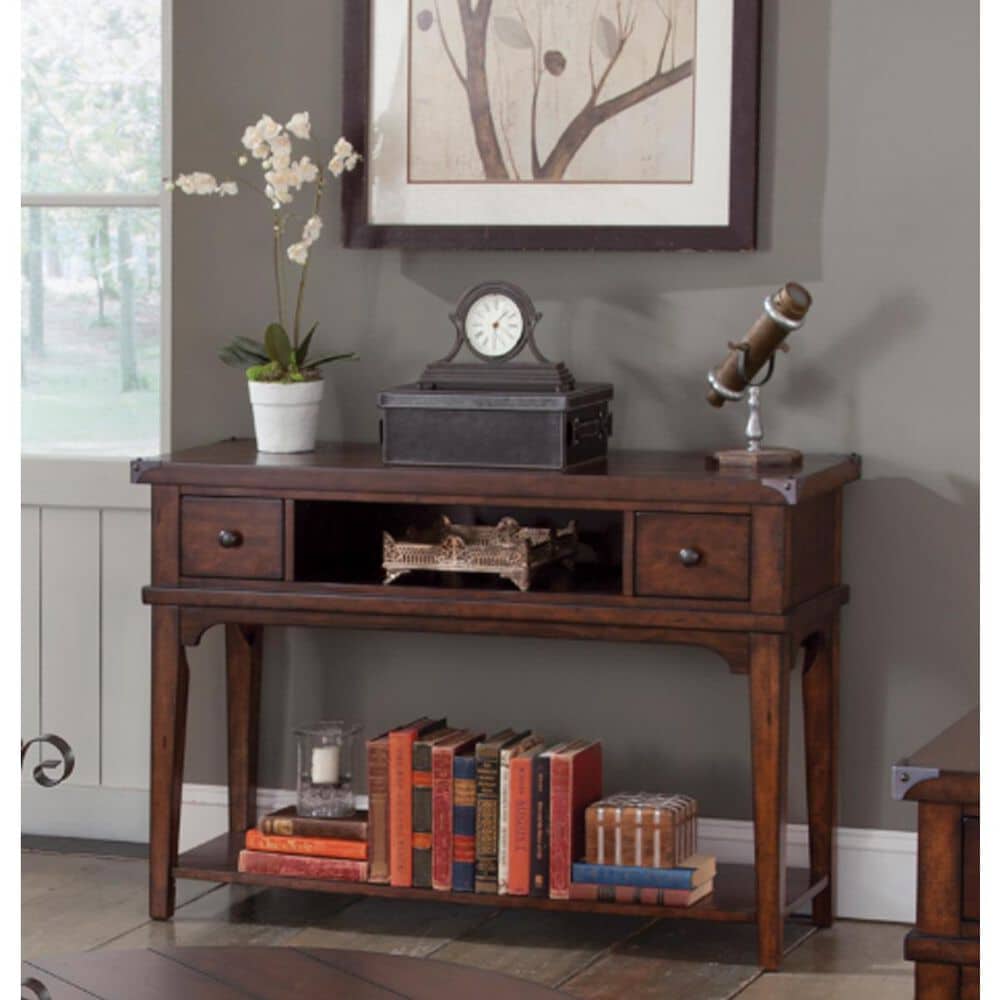 Belle Furnishings Aspen Sky Sofa Table in Russet Brown, , large