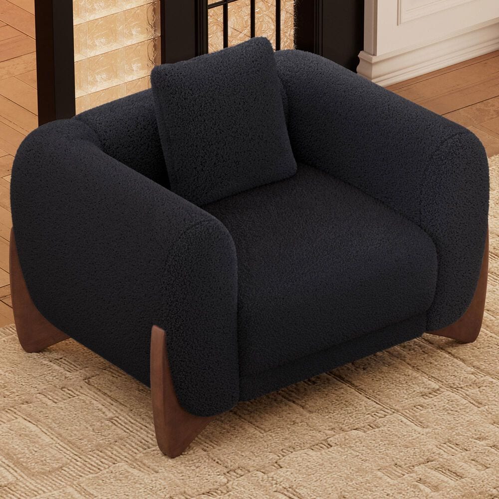 Morden Fort Cloud Boucle Arm Chair in Black, , large