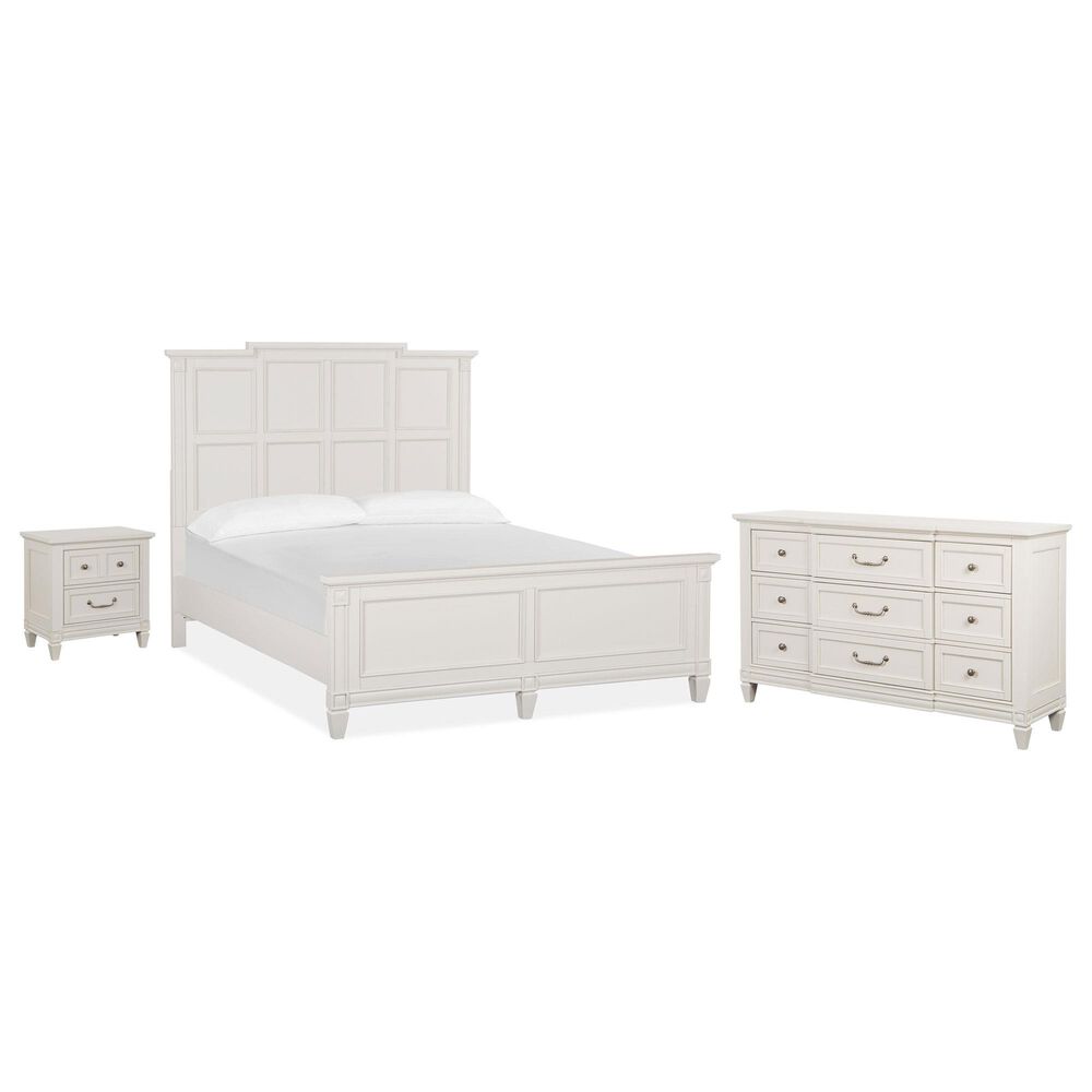 Nicolette Home Willowbrook Queen Panel Bed with Dresser and Nightstand in Egg Shell White, , large