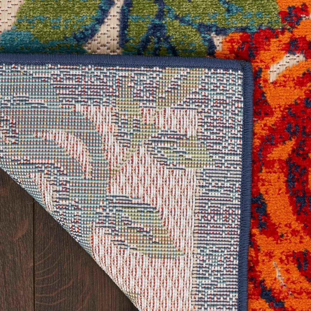 Nourison Aloha ALH32 Ivory and Multicolor 5'3" Round Indoor/Outdoor Area Rug, , large