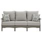 Signature Design by Ashley Visola Stationary Sofa with Cushion in Gray, , large