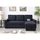HOMLUX 84"W Reversible Sleeper Sectional Sofa with Storage Chaise, Cup Holders, USB, in Dark Grey, , large