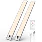HOMLUX 14" 1-Light Under Cabinet Light Bar with Warm White LED in White and Silver (Set of 2), , large