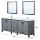 Lexora Home Ziva 84" Double Bathroom Vanity in Dark Grey with 2 cm White Cultured Marble Top and Rectangular Sinks, , large