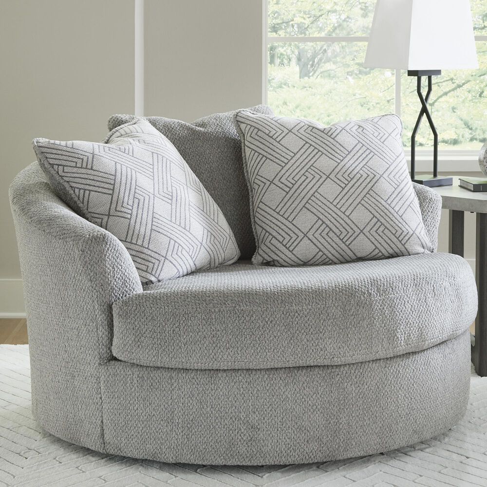 Ashley Casselbury Oversized Swivel Chair in Cement, , large