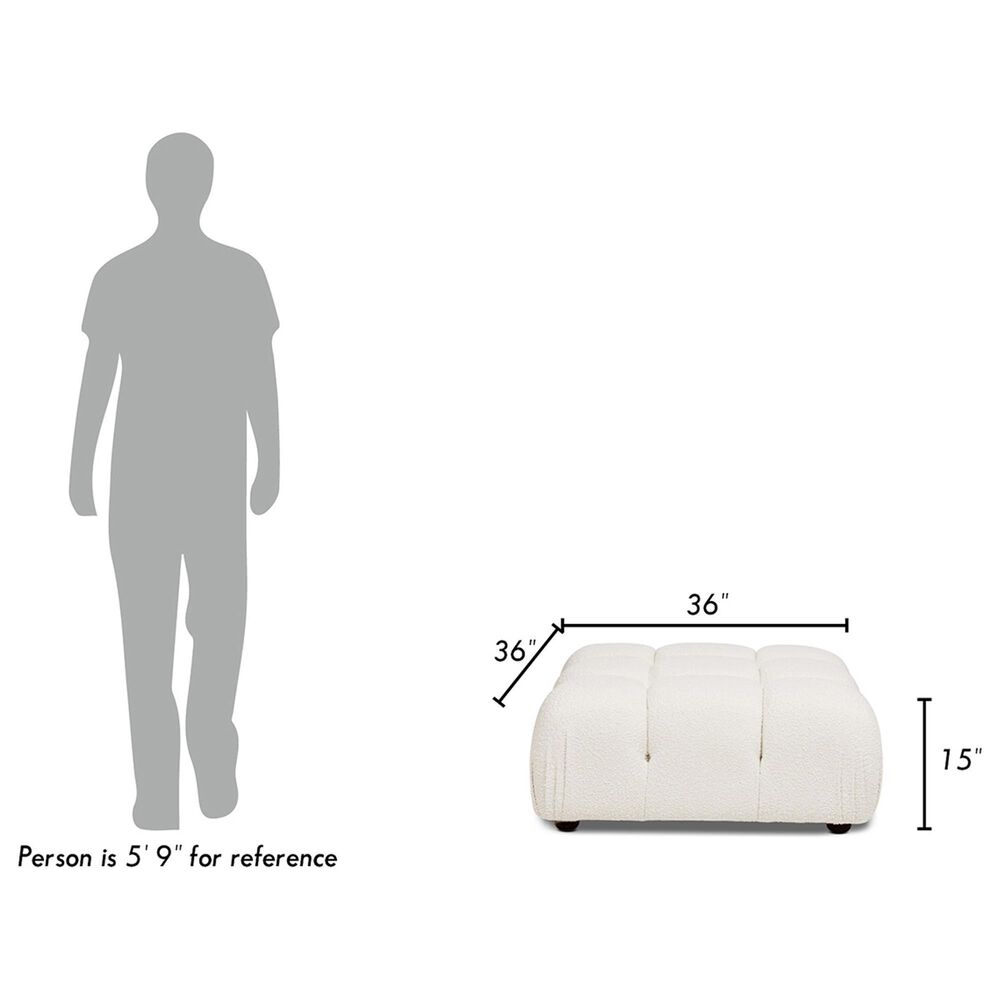 Jennifer Taylor Home Marcel Cocktail Ottoman in Ivory White, , large