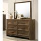 Crown Mark Lorraine 6 Drawer Dresser and Mirror in Brown, , large