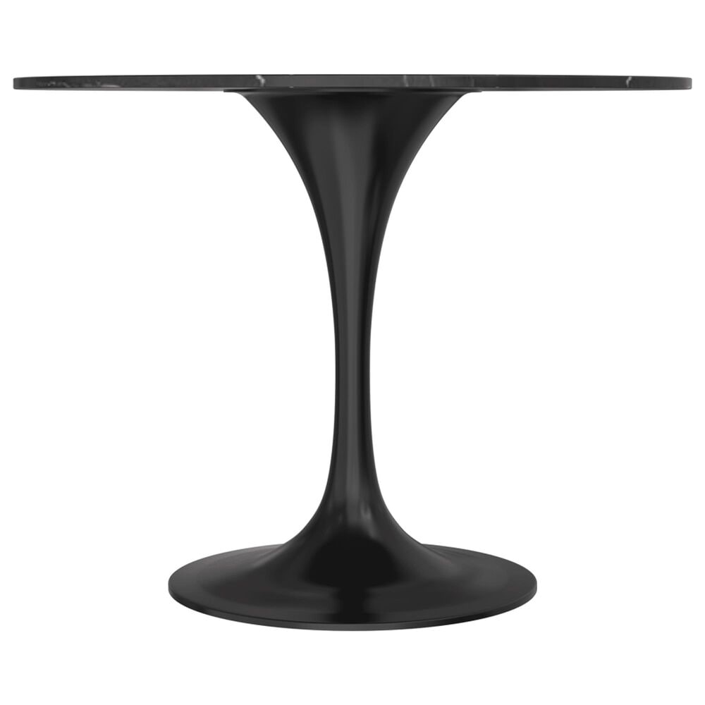 Leisuremod LeisureMod Verve Collection 36 Round Dining Table, Black Base with Sintered Stone Black Top, , large