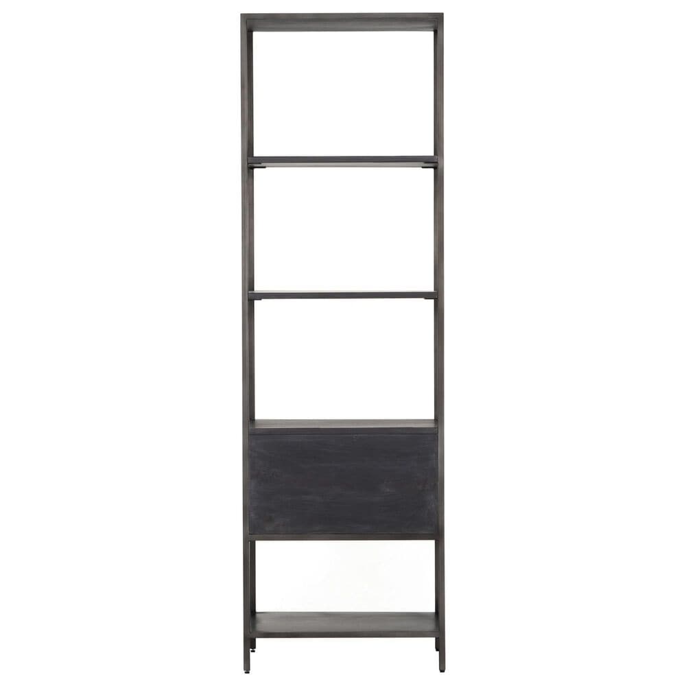 Four Hands Trey 4-Shelf Bookcase in Natural Iron and Black Wash Poplar, , large