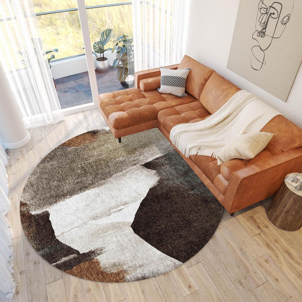 Dalyn Rug Company Boca BO7 Taupe 8&#39; Round Area Rug, , large
