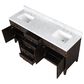 Lexora Home Laurel 72" Double Bathroom Vanity in Brown Oak with White Carrara Marble Top and Rectangular Sinks, , large